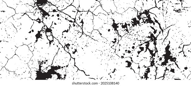 La textura de desgarre de la angustia. Patrón sin inconvenientes. Fondo Retro Antiguo De Medio Tono. Textura de pared rota y rota. Impresión Scratched, Dirt. Estilo de Grunge negro y blanco. Diseño ruidoso. Ilustración vectorial.