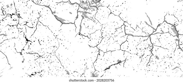 Distress Grunge Texture. Seamless Pattern. Halftone Old, Retro Background. Broken, Cracked Wall Texture. Scratched, Dirt Print. Black and White Grunge Style. Noise Rough Design. Vector Illustration.