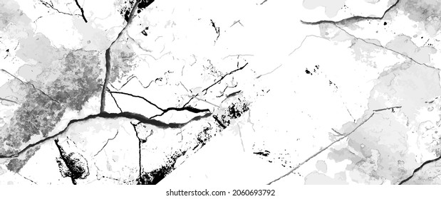Distress Grunge Texture. Seamless Pattern. Halftone Old, Retro Background. Broken, Cracked Wall Texture. Scratched, Dirt Print. Black and White Grunge Style. Noise Rough Design. Vector Illustration.