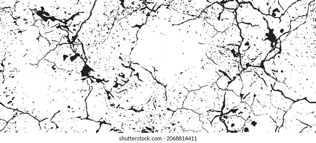 La textura de desgarre de la angustia. Patrón sin inconvenientes. Fondo Retro Antiguo De Medio Tono. Textura de pared rota y rota. Impresión Scratched, Dirt. Estilo de Grunge negro y blanco. Diseño ruidoso. Ilustración vectorial.