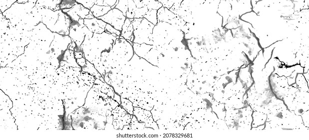 Distress Grunge Texture. Seamless Pattern. Halftone Old, Retro Background. Broken, Cracked Wall Texture. Scratched, Dirt Print. Black and White Grunge Style. Noise Rough Design. Vector Illustration.