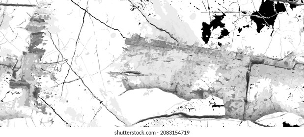 La textura de desgarre de la angustia. Patrón sin inconvenientes. Fondo Retro Antiguo De Medio Tono. Textura de pared rota y rota. Impresión Scratched, Dirt. Estilo de Grunge negro y blanco. Diseño ruidoso. Ilustración vectorial.