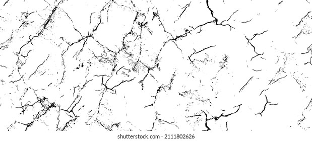 Distress Grunge Texture. Seamless Pattern. Halftone Old, Retro Background. Broken, Cracked Wall Texture. Scratched, Dirt Print. Black and White Grunge Style. Noise Rough Design. Vector Illustration.