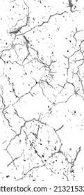 Distress Grunge Texture. Seamless Pattern. Halftone Old, Retro Background. Broken, Cracked Wall Texture. Scratched, Dirt Print. Black and White Grunge Style. Noise Rough Design. Vector Illustration.