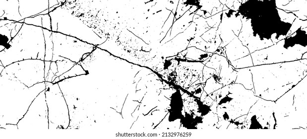 Distress Grunge Texture. Seamless Pattern. Halftone Old, Retro Background. Broken, Cracked Wall Texture. Scratched, Dirt Print. Black and White Grunge Style. Noise Rough Design. Vector Illustration.