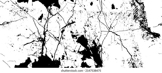 La textura de desgarre de la angustia. Patrón sin inconvenientes. Fondo Retro Antiguo De Medio Tono. Textura de pared rota y rota. Impresión Scratched, Dirt. Estilo de Grunge negro y blanco. Diseño ruidoso. Ilustración vectorial.