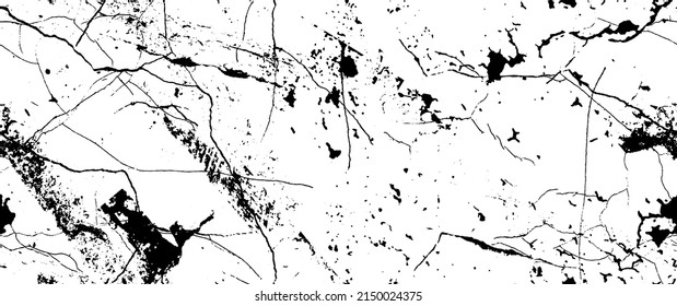 Distress Grunge Texture. Seamless Pattern. Halftone Old, Retro Background. Broken, Cracked Wall Texture. Scratched, Dirt Print. Black and White Grunge Style. Noise Rough Design. Vector Illustration.
