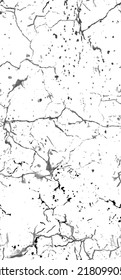 Distress Grunge Texture. Seamless Pattern. Halftone Old, Retro Background. Broken, Cracked Wall Texture. Scratched, Dirt Print. Black and White Grunge Style. Noise Rough Design. Vector Illustration.