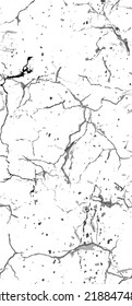Distress Grunge Texture. Seamless Pattern. Halftone Old, Retro Background. Broken, Cracked Wall Texture. Scratched, Dirt Print. Black and White Grunge Style. Noise Rough Design. Vector Illustration.