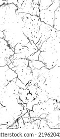 Distress Grunge Texture. Seamless Pattern. Halftone Old, Retro Background. Broken, Cracked Wall Texture. Scratched, Dirt Print. Black and White Grunge Style. Noise Rough Design. Vector Illustration.