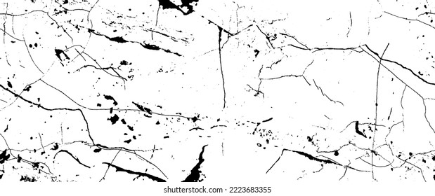 Distress Grunge Texture. Seamless Pattern. Halftone Old, Retro Background. Broken, Cracked Wall Texture. Scratched, Dirt Print. Black and White Grunge Style. Noise Rough Design. Vector Illustration.