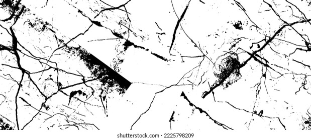 Distress Grunge Texture. Seamless Pattern. Halftone Old, Retro Background. Broken, Cracked Wall Texture. Scratched, Dirt Print. Black and White Grunge Style. Noise Rough Design. Vector Illustration.