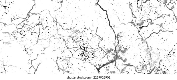 La textura de desgarre de la angustia. Patrón sin inconvenientes. Fondo Retro Antiguo De Medio Tono. Textura de pared rota y rota. Impresión Scratched, Dirt. Estilo de Grunge negro y blanco. Diseño ruidoso. Ilustración vectorial.