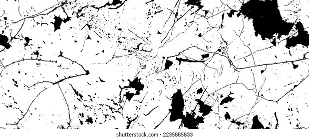 Distress Grunge Texture. Seamless Pattern. Halftone Old, Retro Background. Broken, Cracked Wall Texture. Scratched, Dirt Print. Black and White Grunge Style. Noise Rough Design. Vector Illustration.