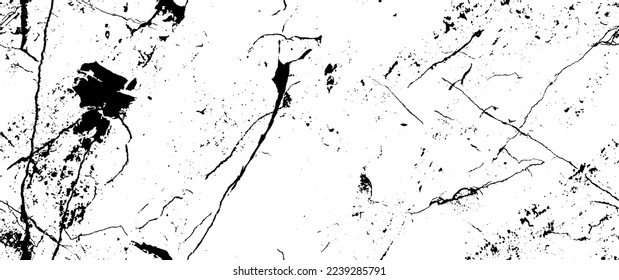 Distress Grunge Texture. Seamless Pattern. Halftone Old, Retro Background. Broken, Cracked Wall Texture. Scratched, Dirt Print. Black and White Grunge Style. Noise Rough Design. Vector Illustration.