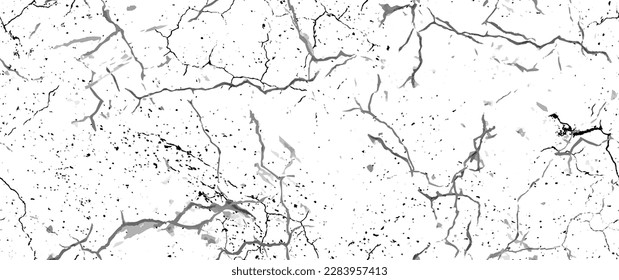 Distress Grunge Texture. Seamless Pattern. Halftone Old, Retro Background. Broken, Cracked Wall Texture. Scratched, Dirt Print. Black and White Grunge Style. Noise Rough Design. Vector Illustration.