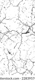 Distress Grunge Texture. Seamless Pattern. Halftone Old, Retro Background. Broken, Cracked Wall Texture. Scratched, Dirt Print. Black and White Grunge Style. Noise Rough Design. Vector Illustration.