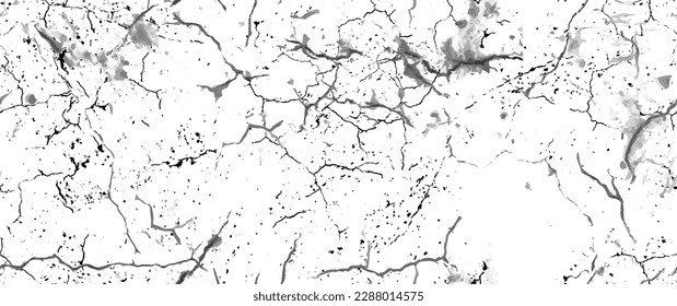 Distress Grunge Texture. Seamless Pattern. Halftone Old, Retro Background. Broken, Cracked Wall Texture. Scratched, Dirt Print. Black and White Grunge Style. Noise Rough Design. Vector Illustration.