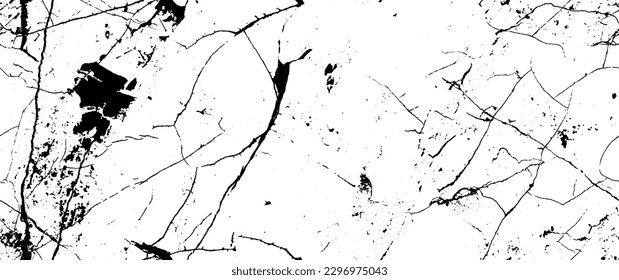 Distress Grunge Texture. Seamless Pattern. Halftone Old, Retro Background. Broken, Cracked Wall Texture. Scratched, Dirt Print. Black and White Grunge Style. Noise Rough Design. Vector Illustration.