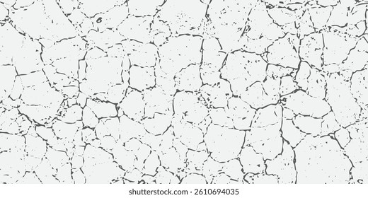 Distress Grunge Texture. Seamless Pattern. Halftone Old, Retro Background. Broken, Cracked Wall Texture. Scratched, Dirt Print. Black and White Grunge Style. Noise Rough Design.eps 10