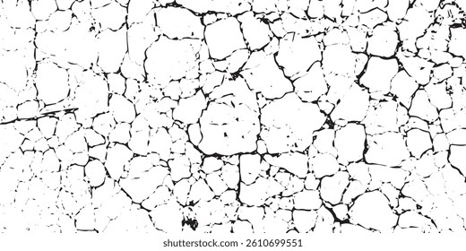Distress Grunge Texture. Seamless Pattern. Halftone Old, Retro Background. Broken, Cracked Wall Texture. Scratched, Dirt Print. Black and White Grunge Style. Noise Rough Design. eps 10
