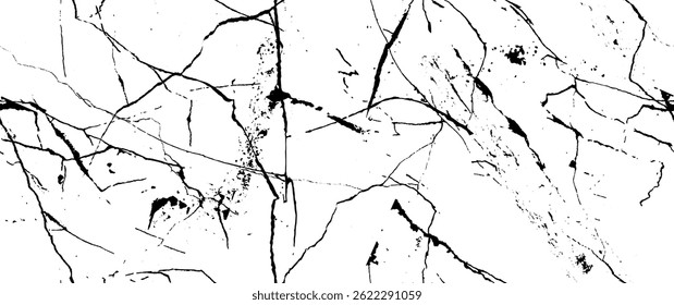 Distress Grunge Texture. Seamless Pattern. Halftone Old, Retro Background. Broken, Cracked Wall Texture. Scratched, Dirt Print. Black and White Grunge Style. Noise Rough Design. Vector Illustration.