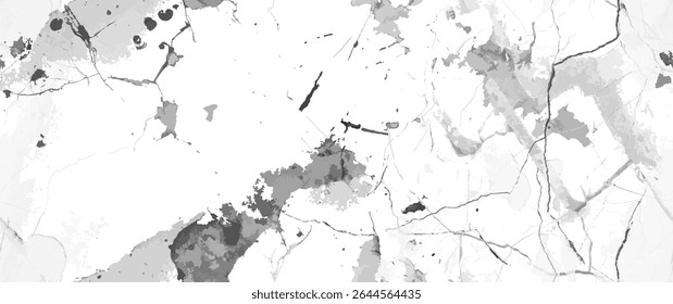 Distress Grunge Texture. Seamless Pattern. Halftone Old, Retro Background. Broken, Cracked Wall Texture. Scratched, Dirt Print. Black and White Grunge Style. Noise Rough Design. Vector Illustration.