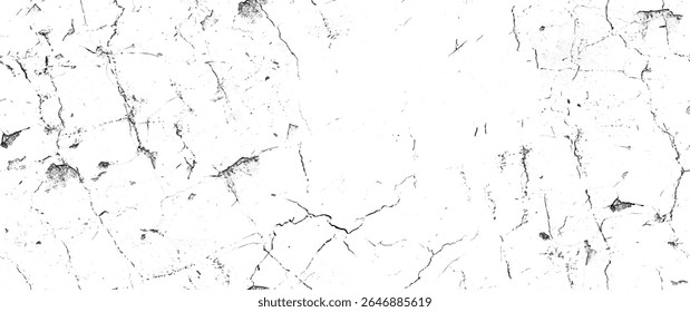 Distress Grunge Texture. Seamless Pattern. Halftone Old, Retro Background. Broken, Cracked Wall Texture. Scratched, Dirt Print. Black and White Grunge Style. Noise Rough Design. Vector Illustration.