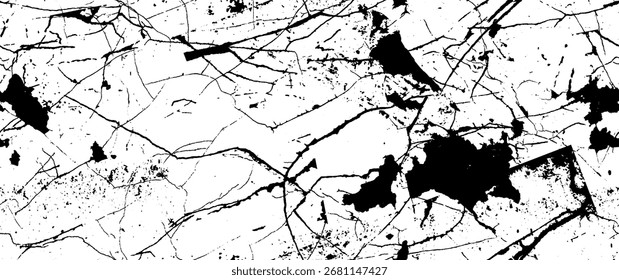 Textura del Grunge de Distress. Patrón sin fisuras. Medio tono viejo, fondo retro. Textura De Pared Rota Y Agrietada. Rasguñado, impresión de la suciedad. Estilo Grunge blanco y negro. Ruido Diseño áspero. Ilustración vectorial.