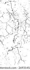 Textura de angústia Grunge. Padrão Perfeito. Meio-Tom Antigo, Plano De Fundo Retro. Textura De Parede Quebrada E Rachada. Coçado, Sujeira. Estilo Grunge Preto e Branco. Design Ruidoso. Ilustração de vetor.