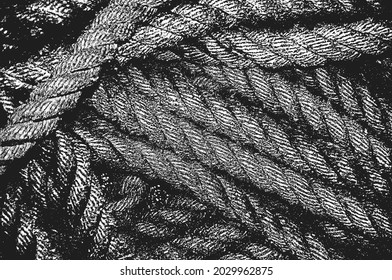 Textura vectorial de grunge de socorro de cuerda de mimbre. Fondo blanco y negro. ilustración EPS 8