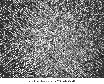 Textura vectorial de grunge de socorro de cuerda de mimbre, vid con ornamento. Fondo negro y blanco EPS 8 ilustración