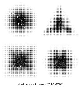 Distress Halftone shapes set for your design. EPS10 vector.