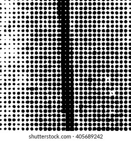 Distress halftone texture with vertical line.