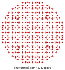 Distress Heart Stamp Texture Red Color For Your Design. EPS10 vector.