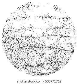 Distress Leaf and Leather Skin with Scar Seam Stamp Overlay circle round Texture For Your Design. EPS10 vector.