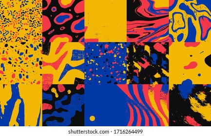 Fondos líquidos de socorro, materiales sucios, estructura orgánica, elementos dibujados a mano. Composición abstracta vectorial útil para impresiones, diseño de moda, textil, arte de invitación.