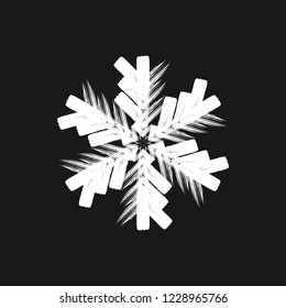 Distress marker painted snowflake shape. Grunge isolated star. Brushed grainy christmas design template. Icon, badge, label, certificate background. Artistic design element. EPS10 vector.