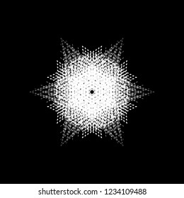 Distress marker painted snowflake shape. Grunge isolated star. Brushed grainy christmas design template. Icon, badge, label, certificate background. Artistic high detailed design element. EPS10 vector