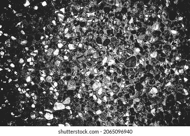 Distress natural stones, cobble, rock. cobblestones vector texture. EPS8 illustration. Black and white grunge background.