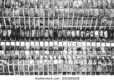 Distress old brick wall texture. Black and white grunge background. EPS8 vector illustration.
