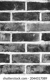 Distress old brick wall texture. Black and white grunge background. EPS8 vector illustration.