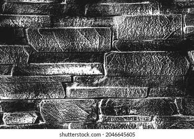 La textura de pared de ladrillo antiguo en peligro. Fondo negro y blanco. Ilustración vectorial EPS8.