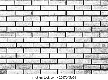 Distress old brick wall texture. Black and white grunge background. EPS8 vector illustration.