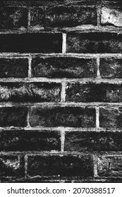 Distress old brick wall texture. Black and white grunge background. EPS8 vector illustration.