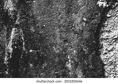 Distress old cracked concrete vector texture. EPS8 illustration. Black and white grunge background. Stone, asphalt, plaster, marble.