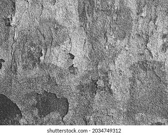 Distancia de la textura vectorial de hormigón craqueado antiguo. Ilustración EPS8. Fondo negro y blanco. Piedra, asfalto, yeso, mármol.