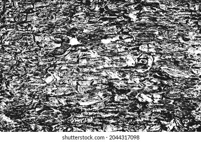 Distress old cracked concrete vector texture. EPS8 illustration. Black and white grunge background. Stone, asphalt, plaster, marble.