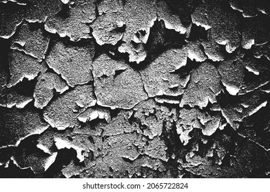 Verzweifeln Sie alte rissene Beton-Vektorstruktur. EPS8-Illustration. Schwarz-weißer brüchiger Hintergrund. Stein, Asphalt, Gips, Marmor.