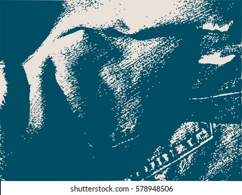 Distress Overlay Background. Retro Empty Design Element. Grunge Fiber Texture. Grainy texture of weaving fabric.